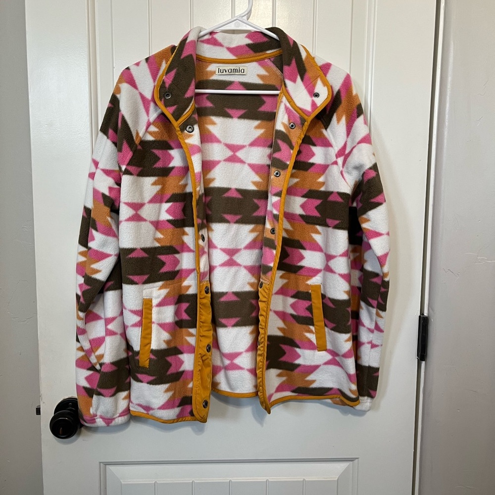 Colorful Aztec Fleece Jacket